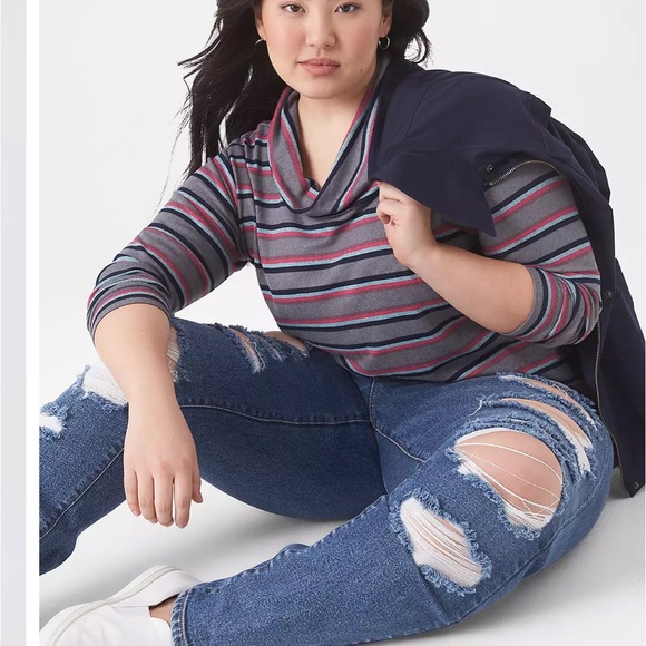 Lane Bryant Classic Cowl-Neck Tee - Picture 3 of 12